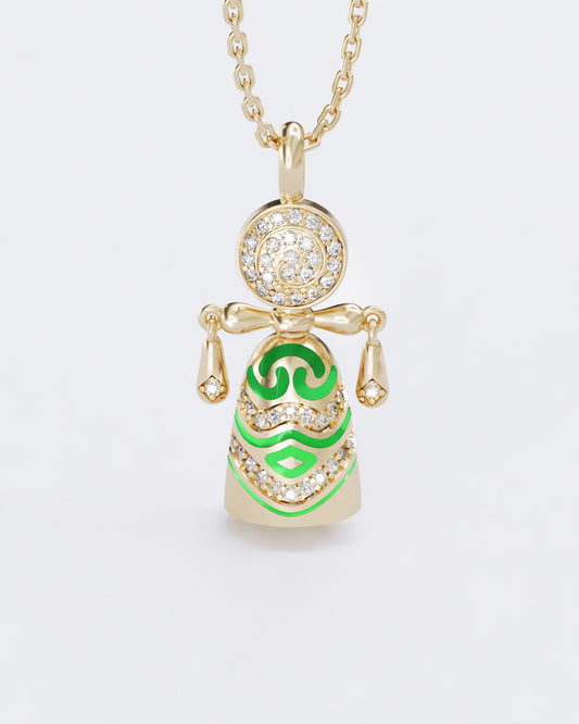 Colors of roots Lucky charm doll pendant