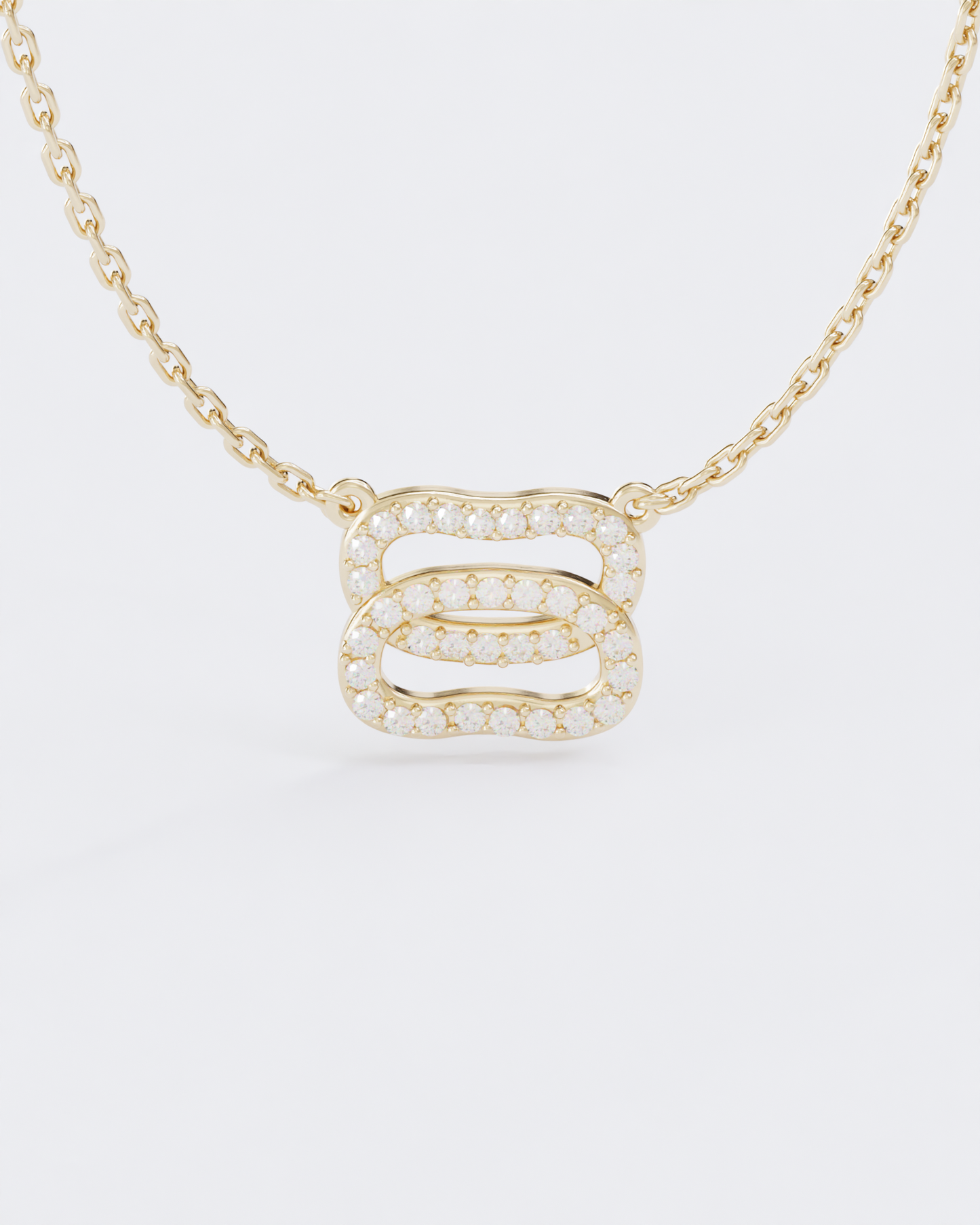 Gold Necklace Dukach with diamonds pave