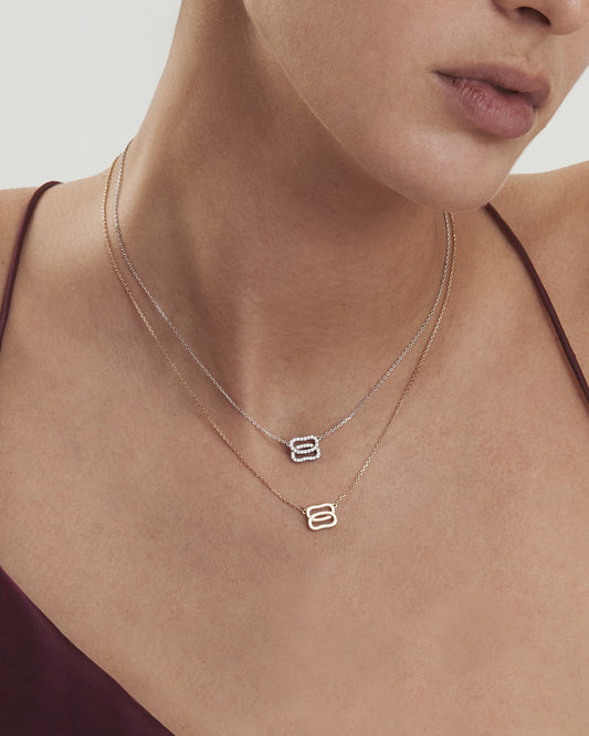 Gold Necklace Dukach with diamonds pave