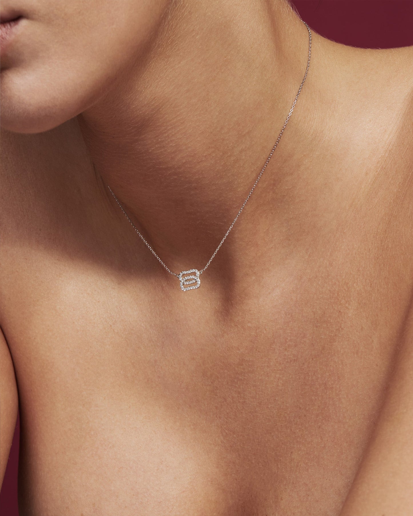 Gold Necklace Dukach with diamonds pave