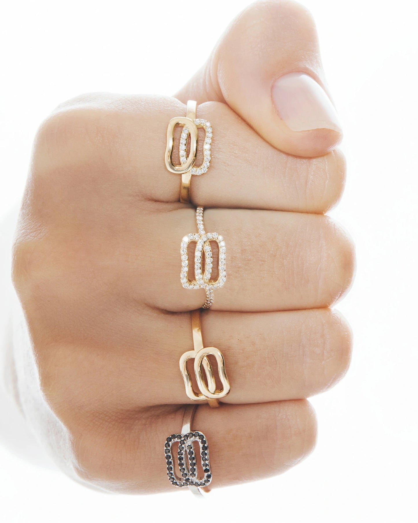 Gold Ring Dukach with diamonds pave