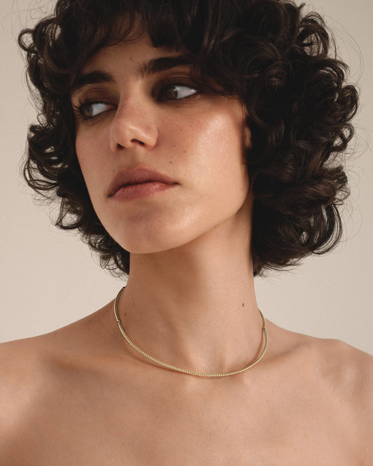 Gold necklace Spikelet