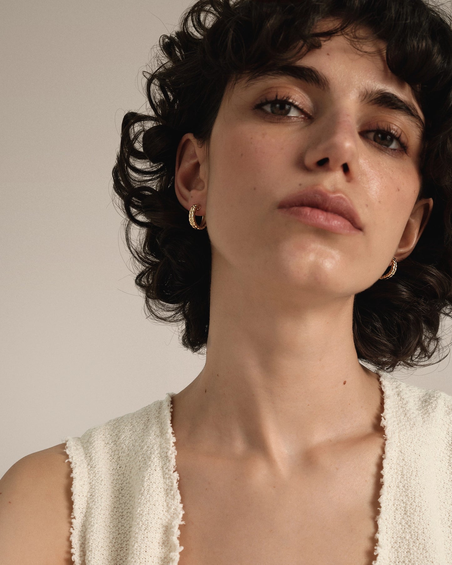 Gold Spikelets hoop earrings