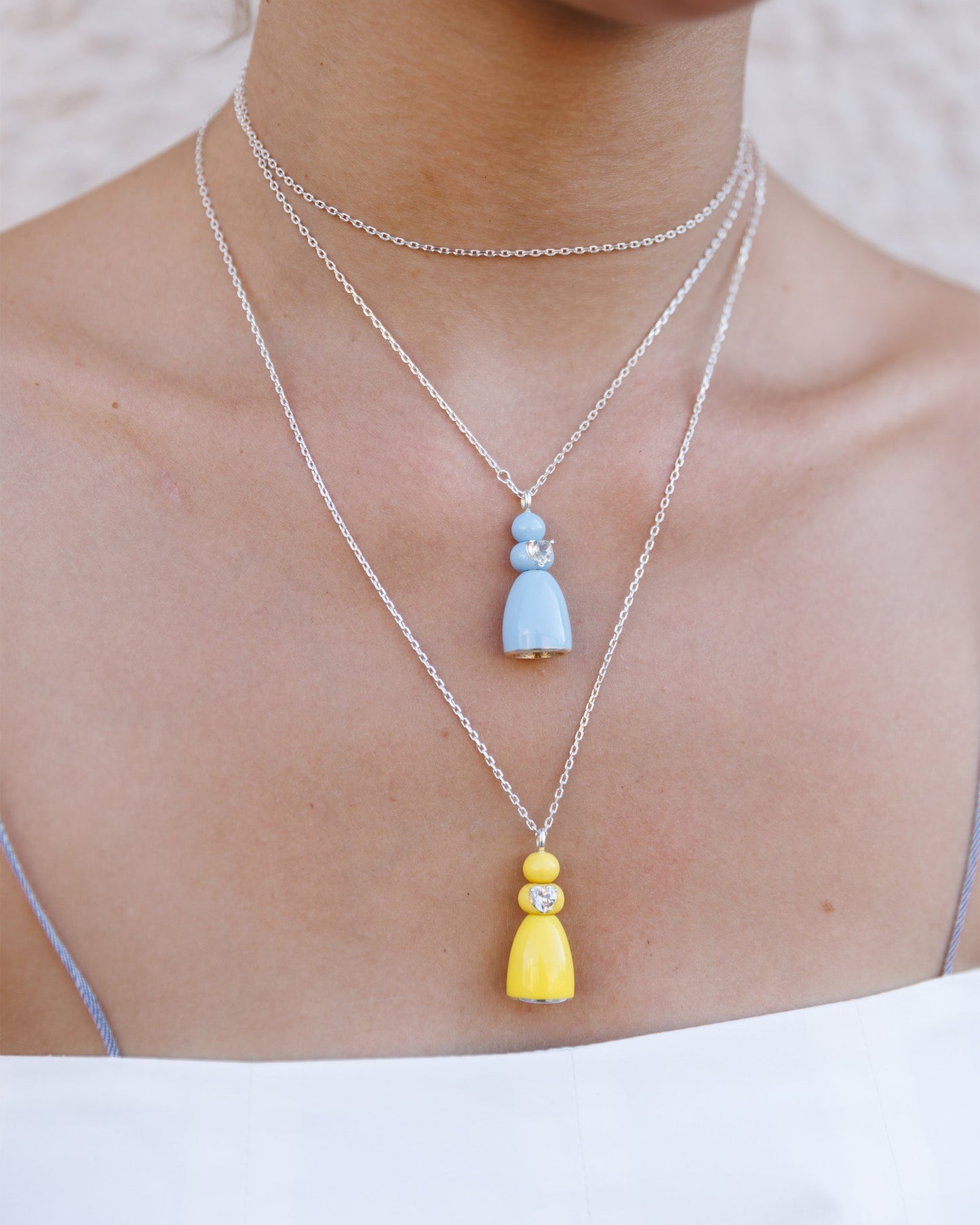 Blue Enamel Doll Pendant