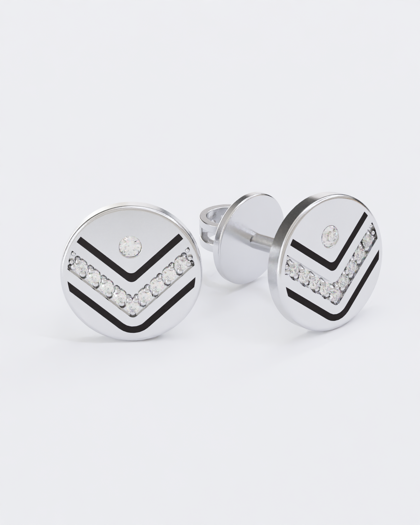 Colors of roots Diamond Stud Earrings