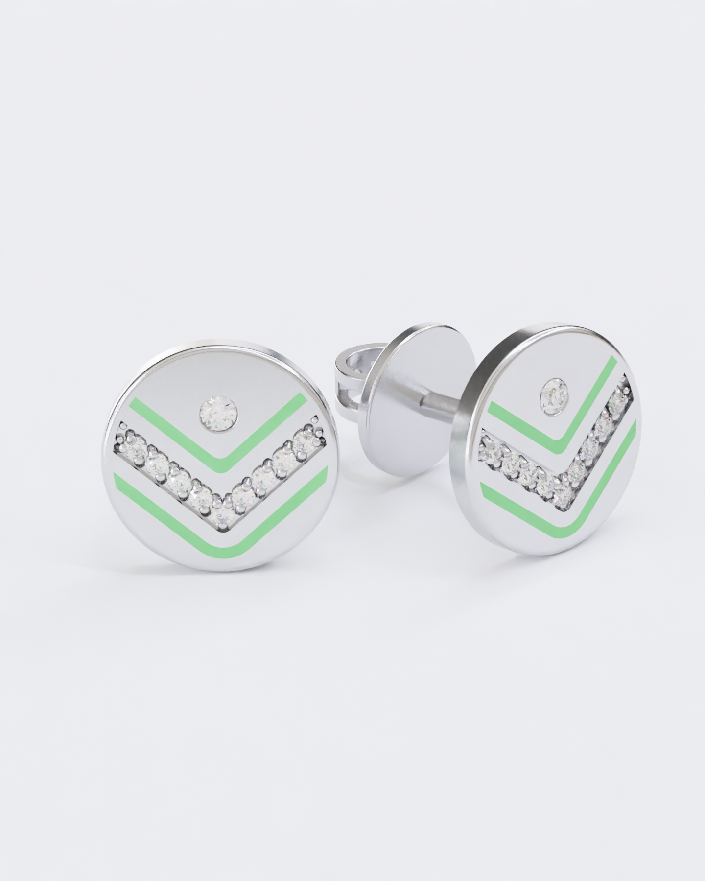 Colors of roots Diamond Stud Earrings