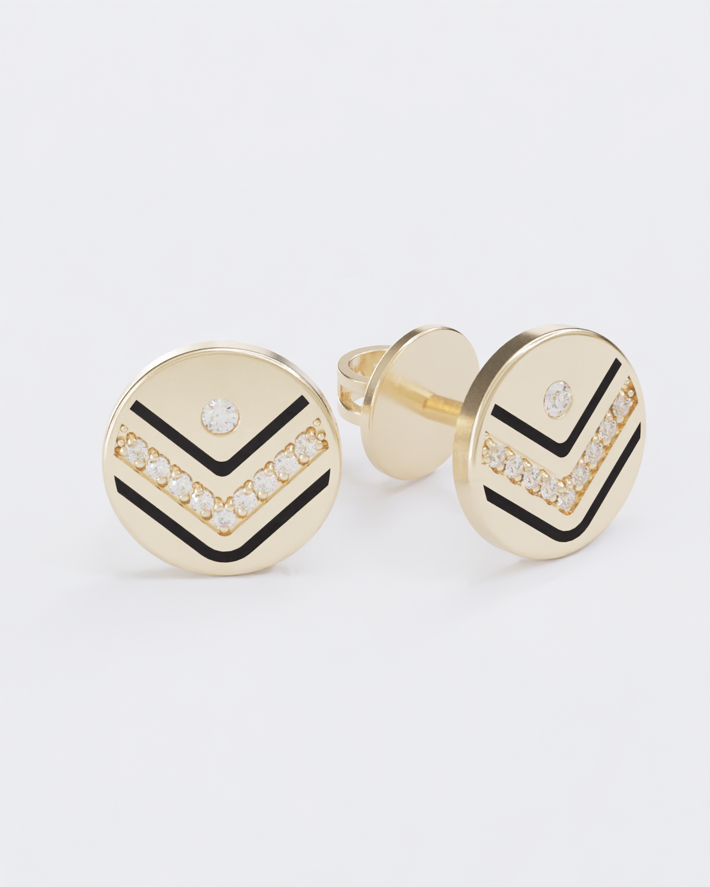 Colors of roots Diamond Stud Earrings