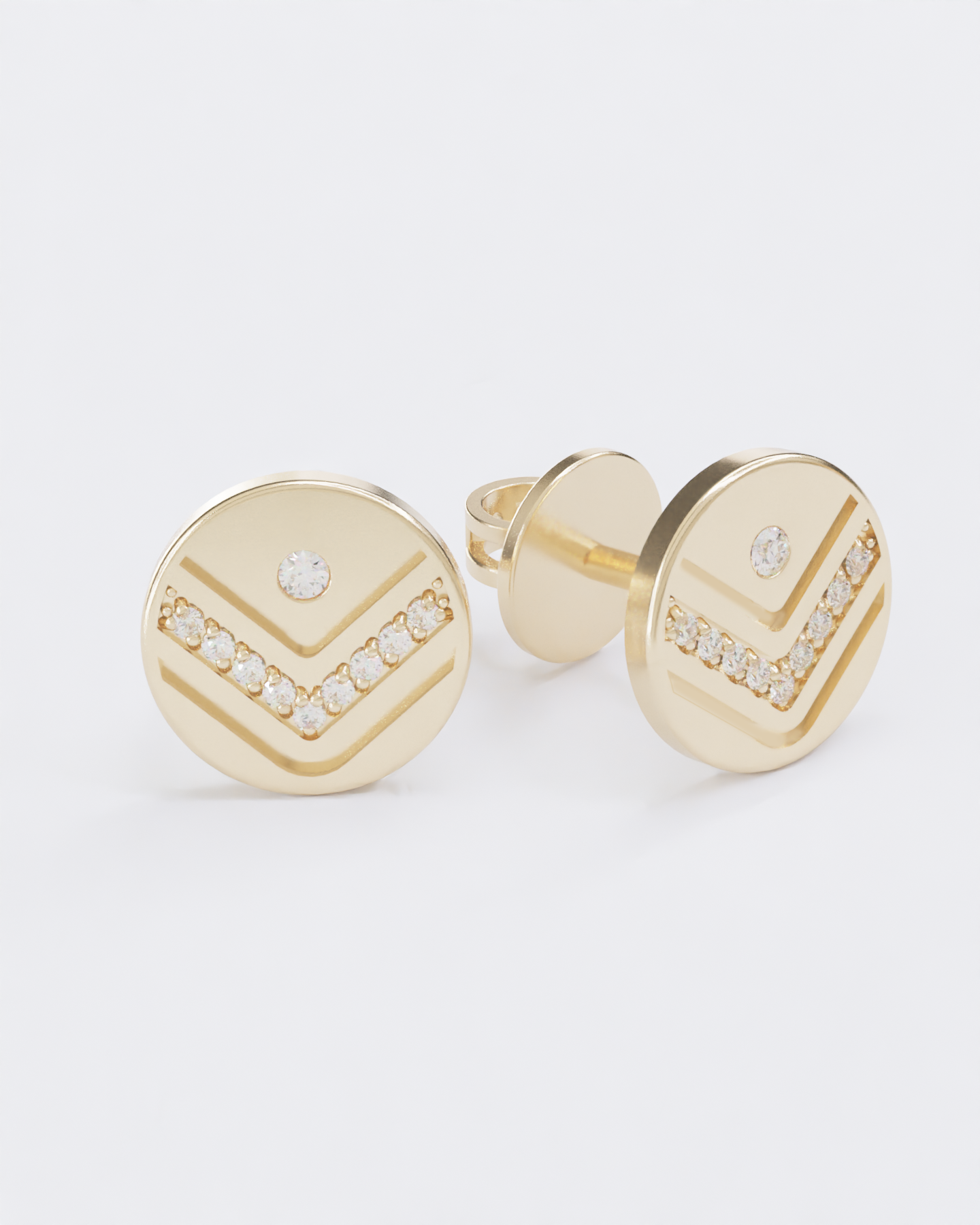 Colors of roots Diamond Stud Earrings