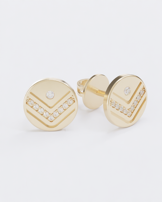 Colors of roots Diamond Stud Earrings