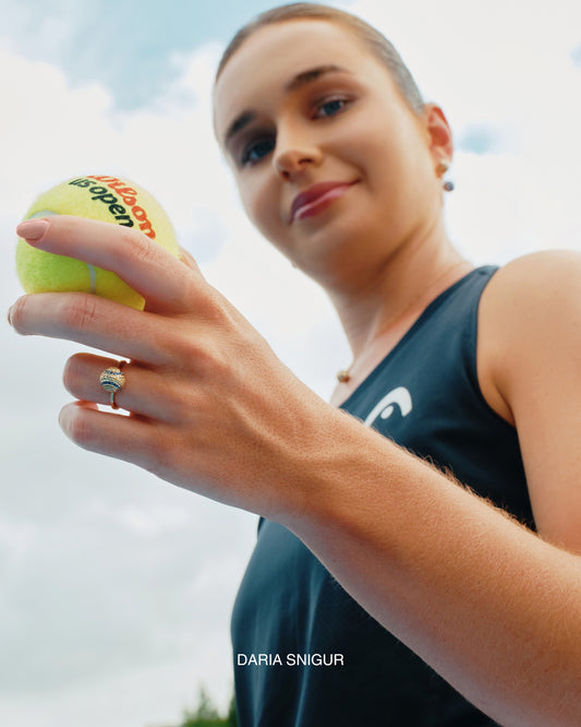 Bague en or Tennis · Surface dure