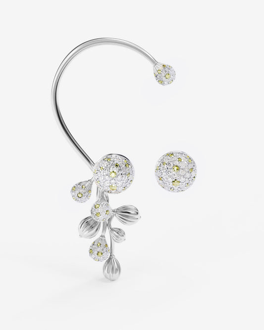 Gold Anemone cuff and earring Mimosa