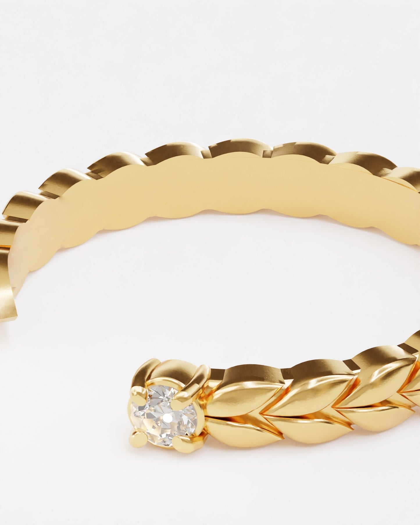 Gold Spikelets mini ring with diamond universal size