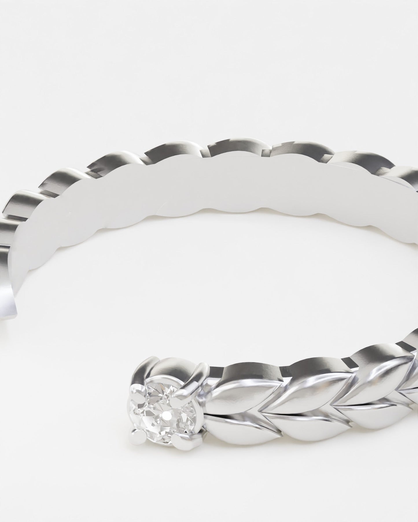 Gold Spikelets mini ring with diamond universal size