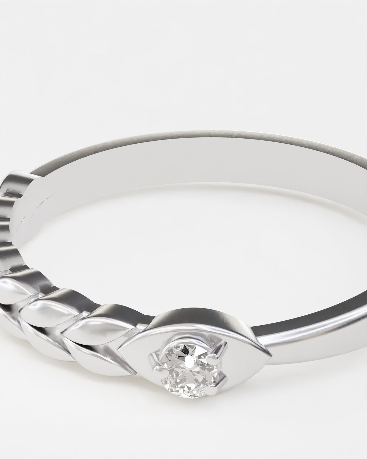Gold Spikelets mini ring with diamond