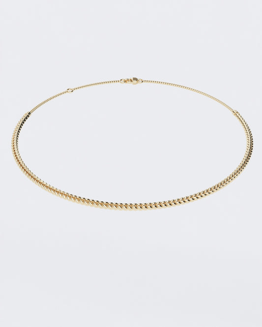 Gold necklace Spikelet