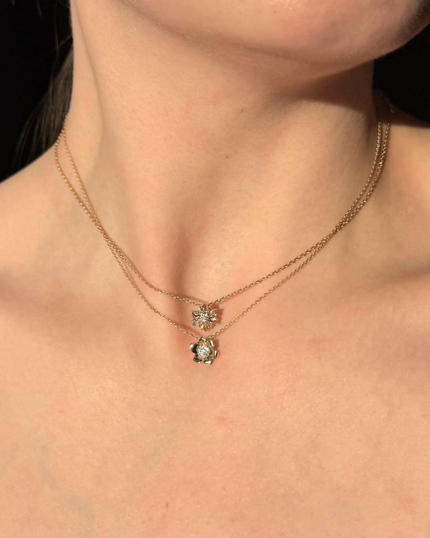 Gold necklace Edelweis mini