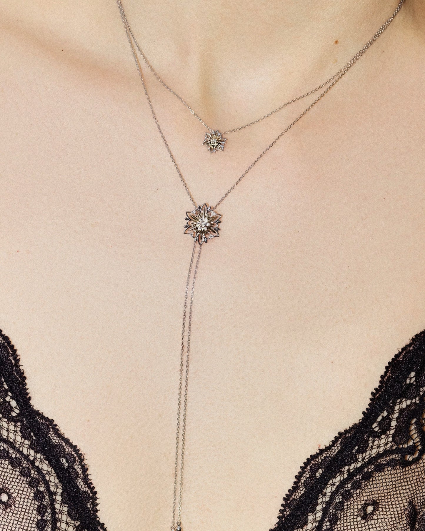 Gold necklace Edelweis mini