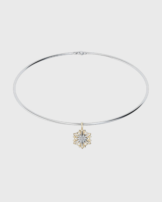 Gold choker Edelweiss with diamonds
