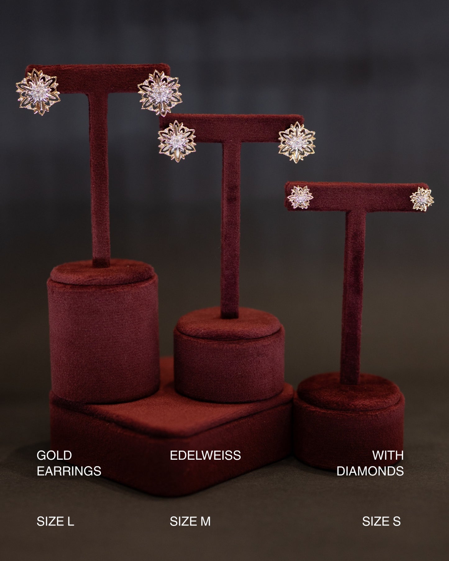 Edelweiss gold  earrings (size S)