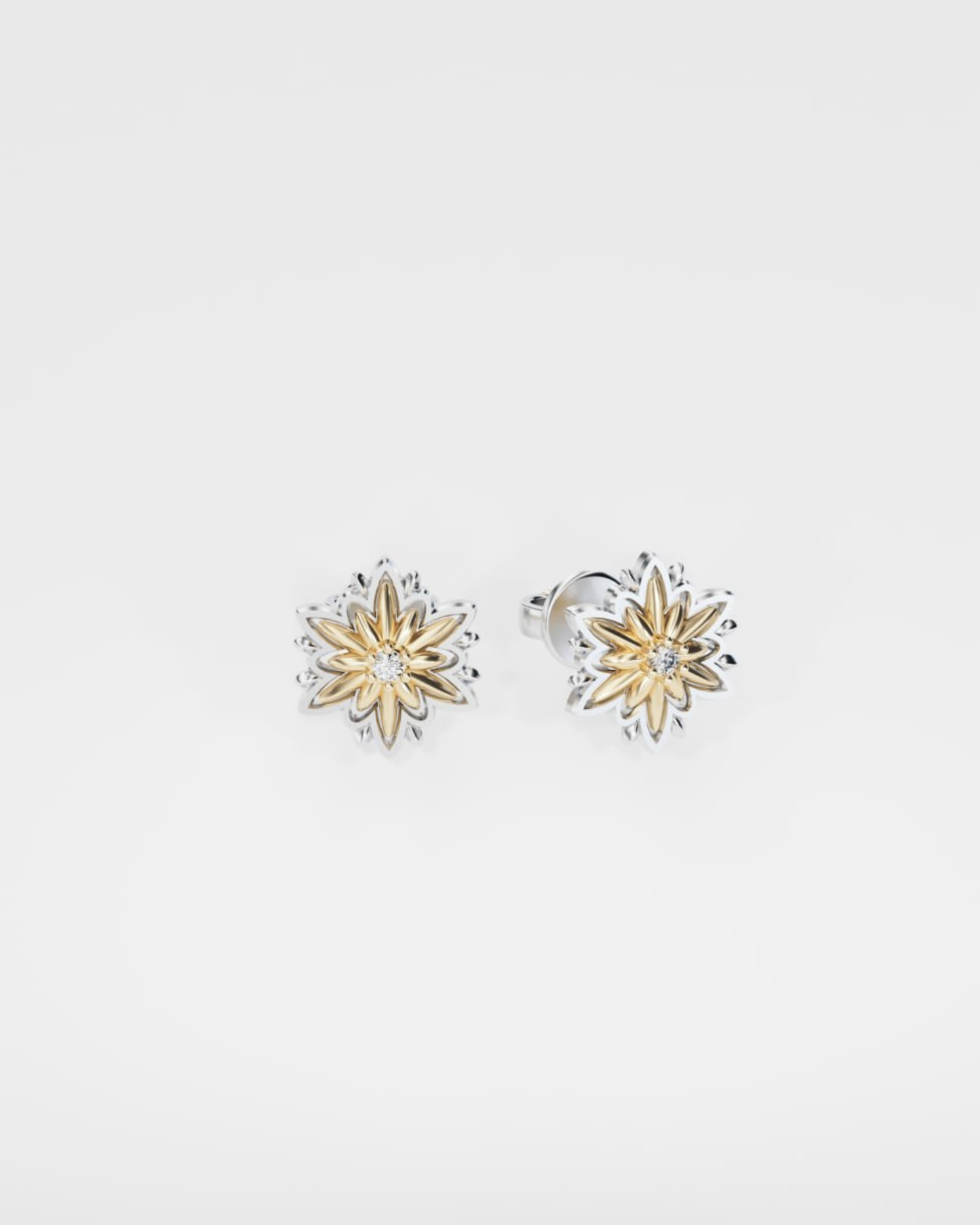 Edelweiss gold  earrings (size S)