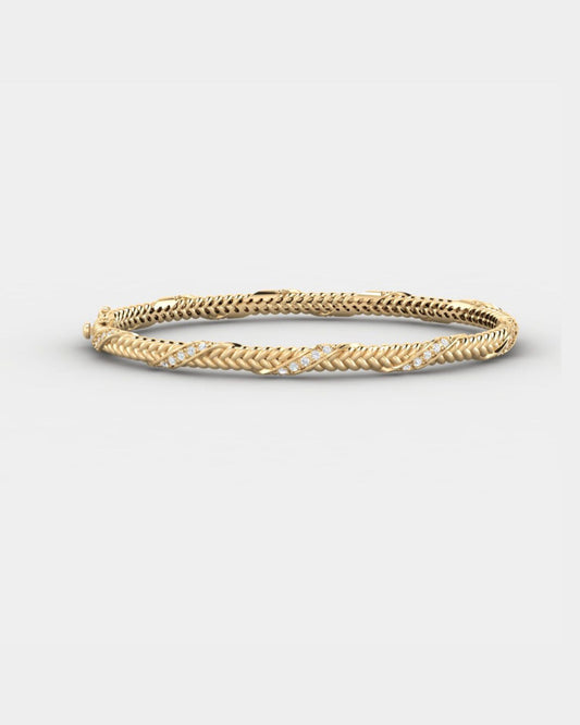 Gold Bracelet Spikelet  with diamonds