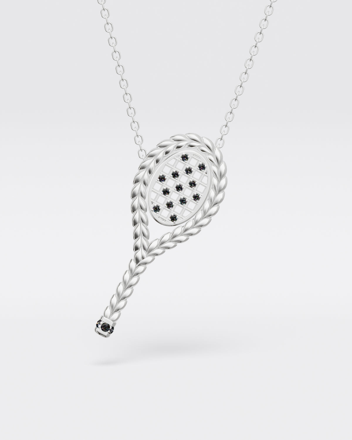 Tennis Pendant with black diamonds