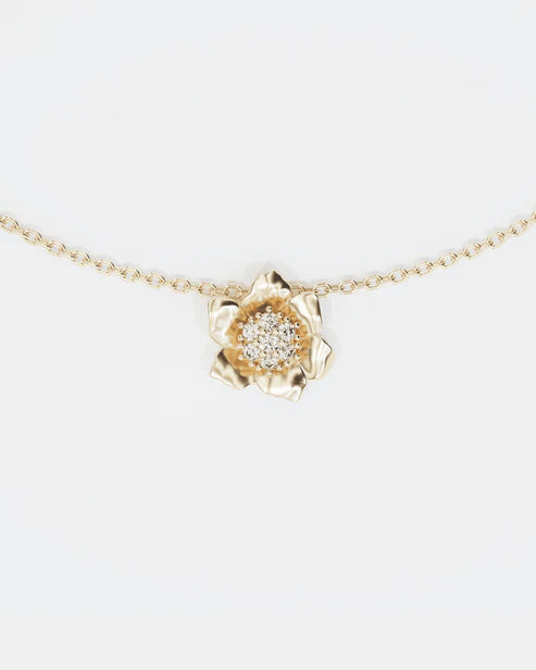 Gold necklace Anemone mini