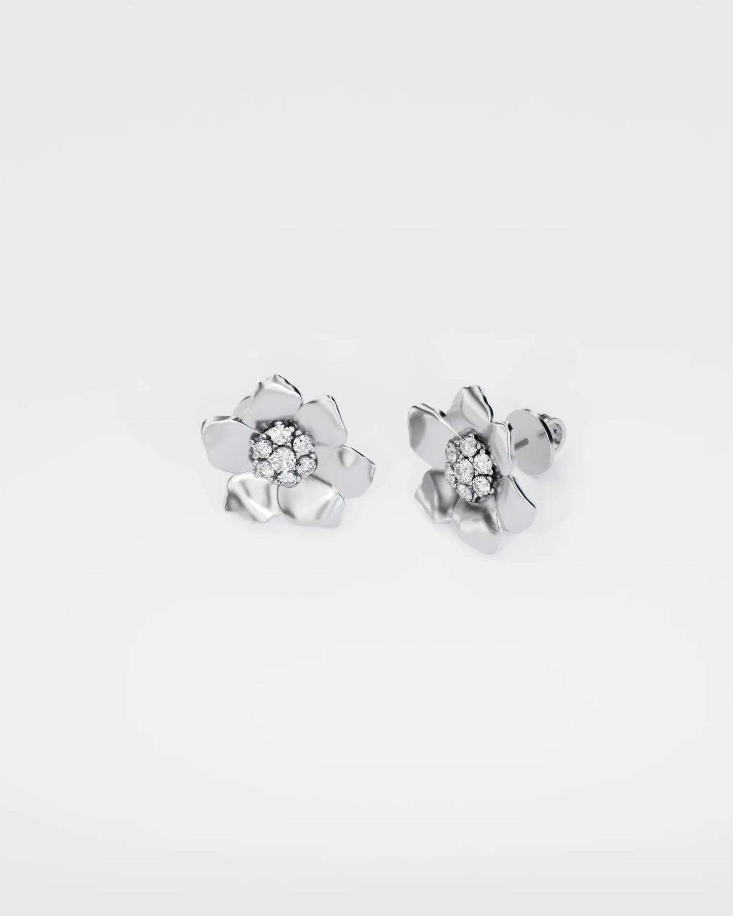 Gold Earrings Anemone