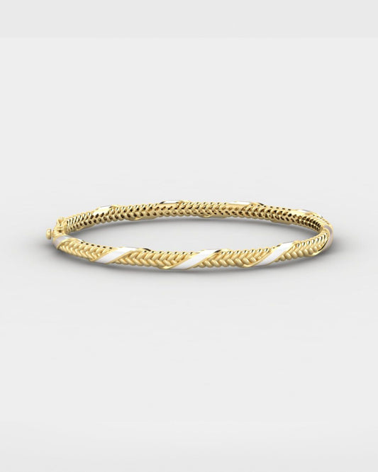 Gold Bracelet Spikelet  with enamel