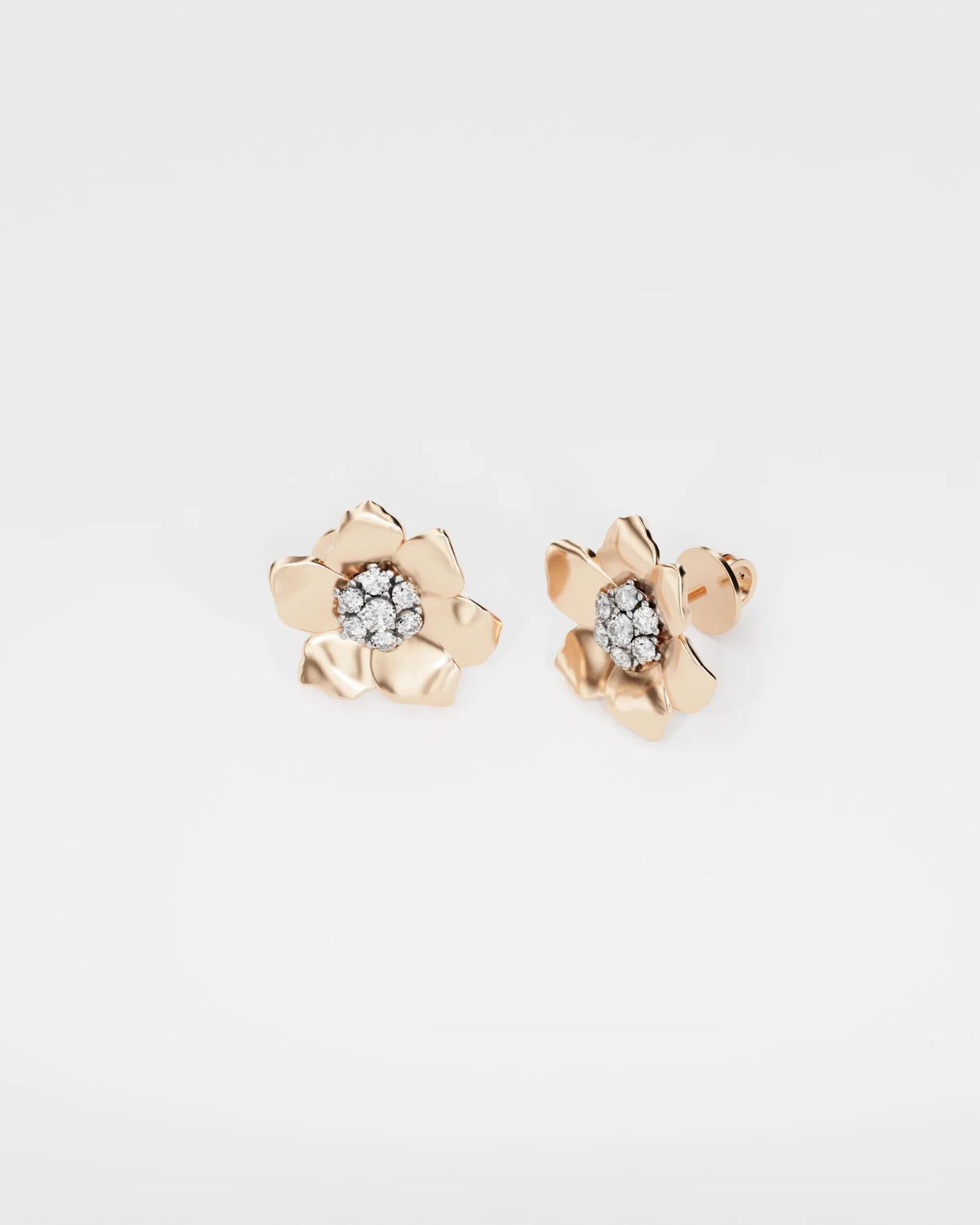 Gold Earrings Anemone
