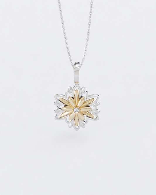 Gold Pendant Edelweiss
