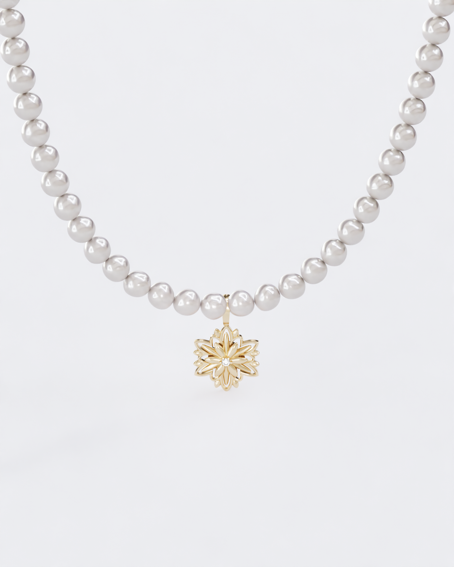 Pendant Edelweiss with pearls
