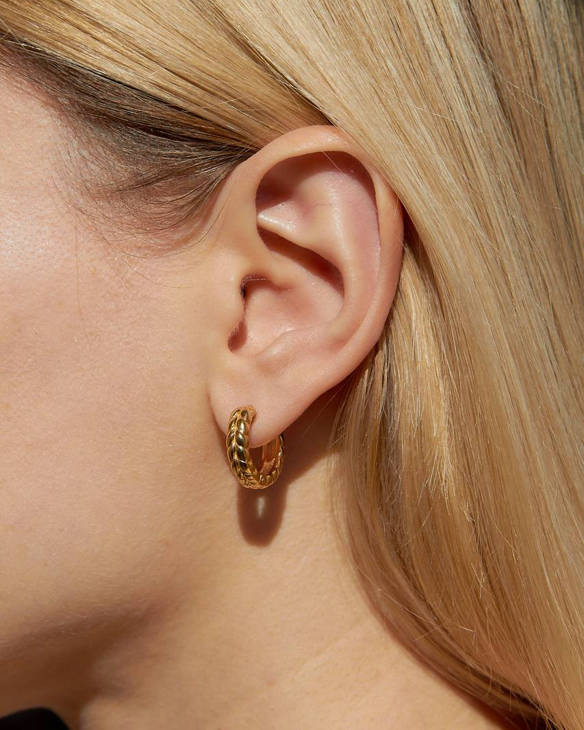 Gold Spikelets hoop earrings