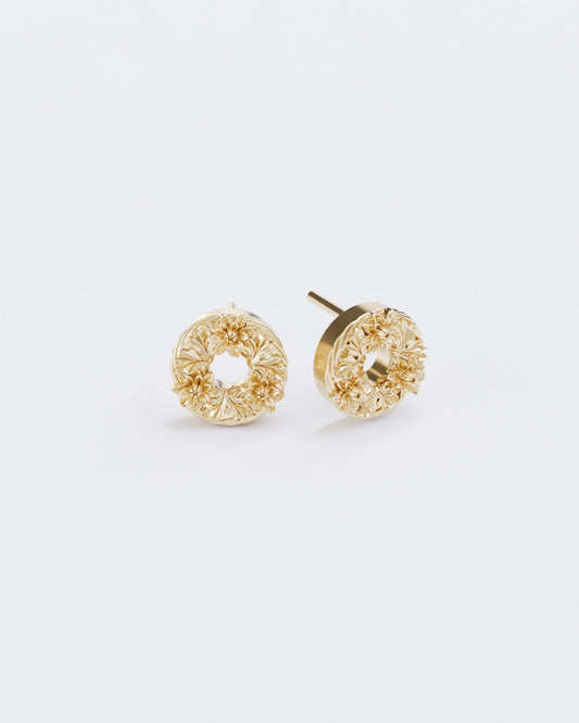 Spring gold earrings