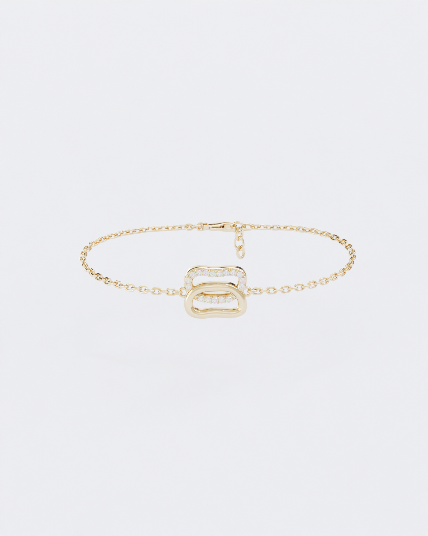 Gold Bracelet Dukach with diamonds halfpave