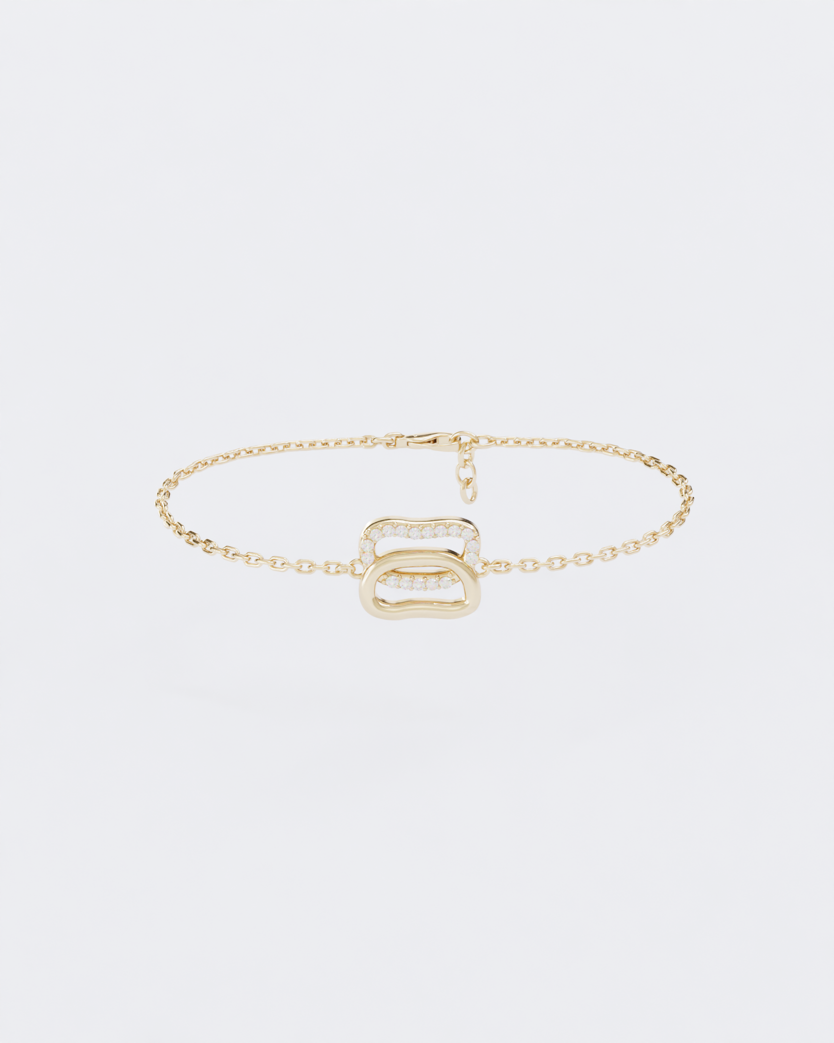 Gold Bracelet Dukach with diamonds halfpave