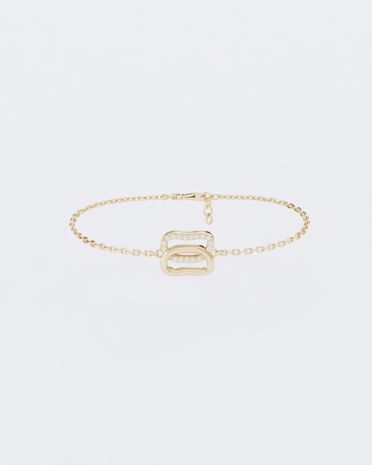 Gold Bracelet Dukach with diamonds halfpave