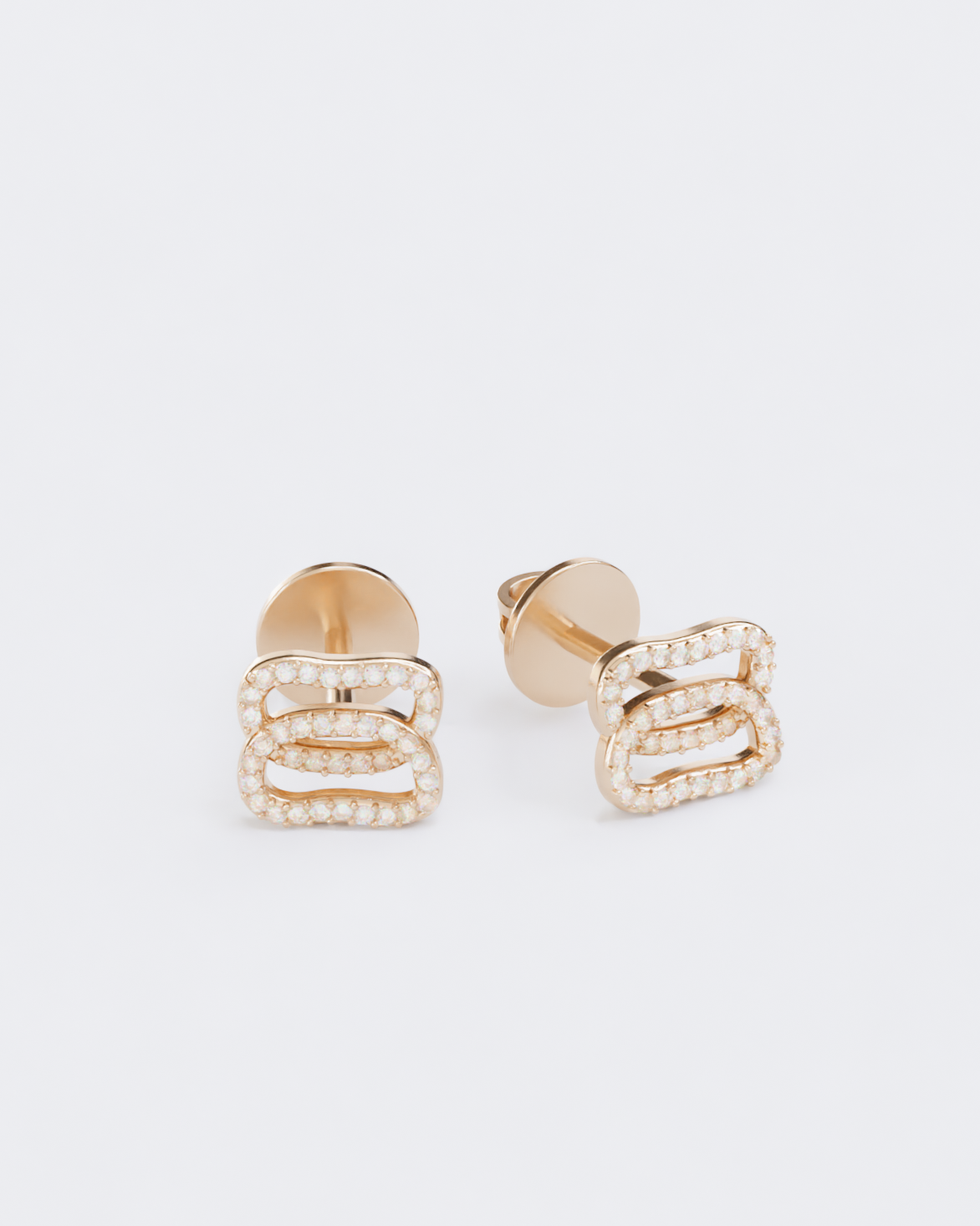 Gold Earrings Dukach with diamonds pave