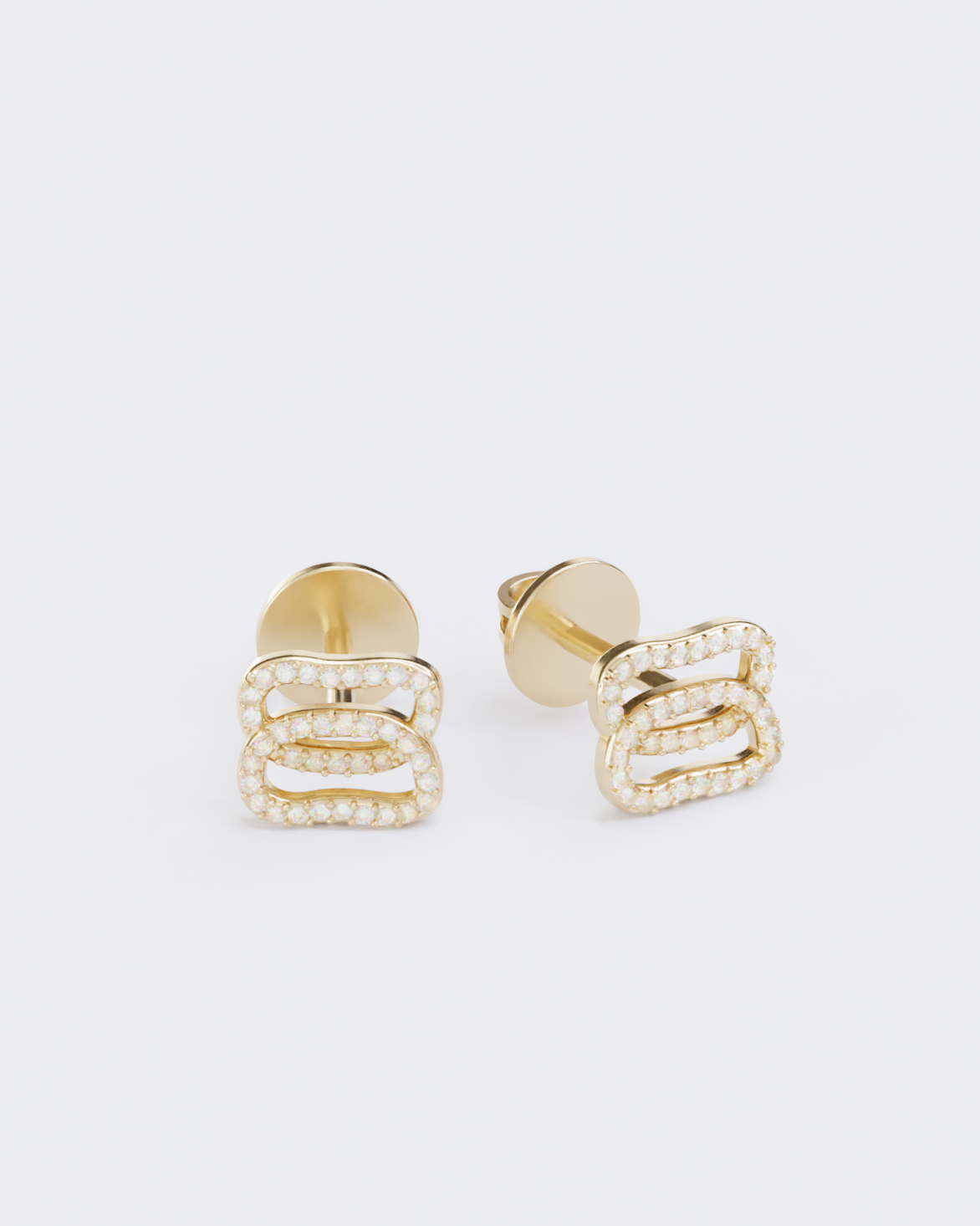 Gold Earrings Dukach with diamonds pave