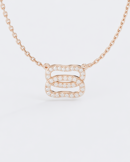 Gold Necklace Dukach with diamonds pave