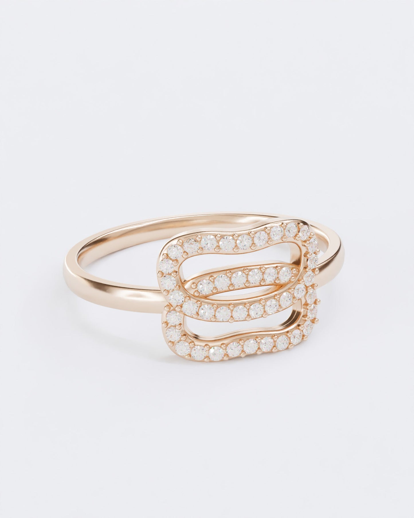 Gold Ring Dukach with diamonds pave