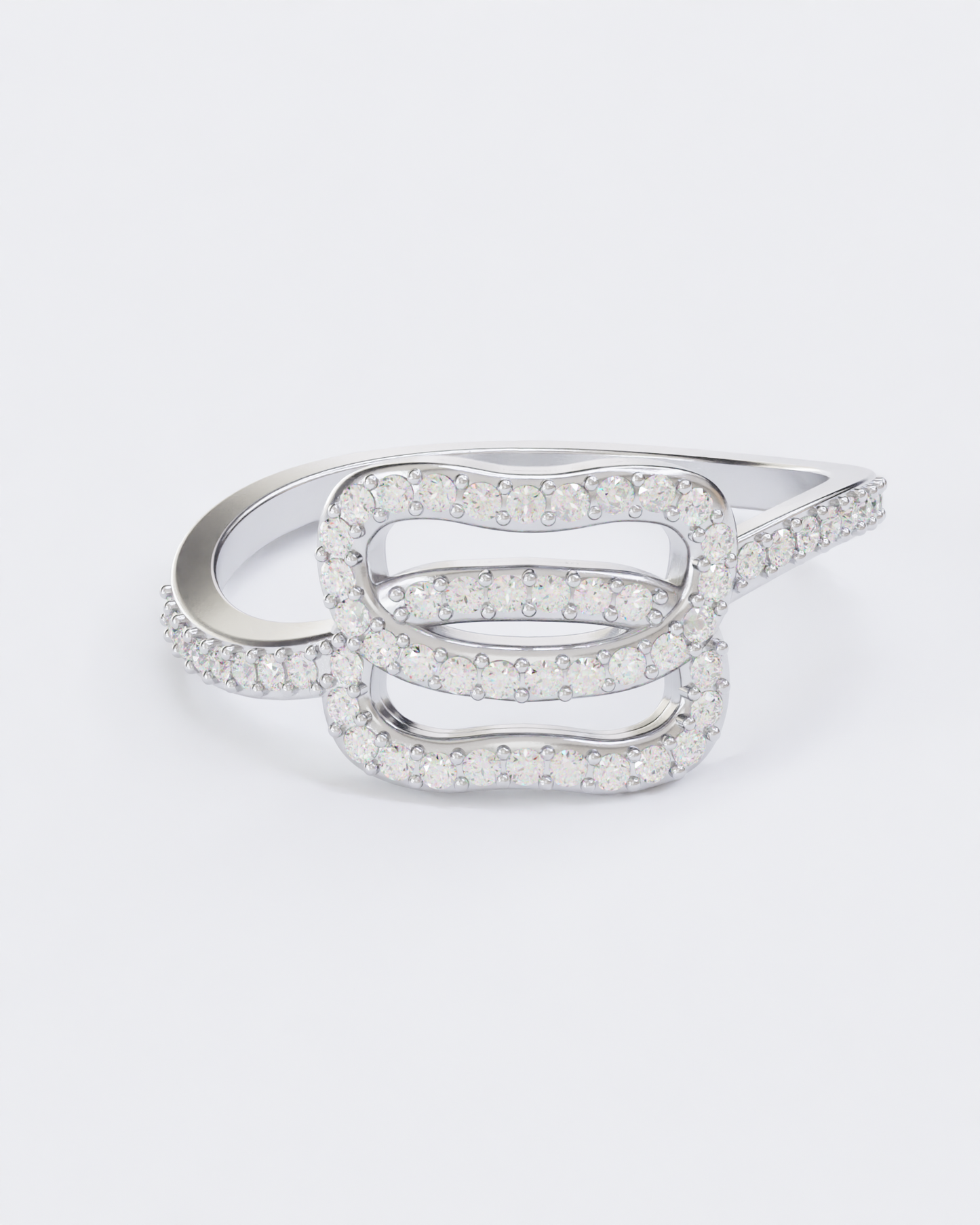 Gold Ring Dukach with diamonds pave wave