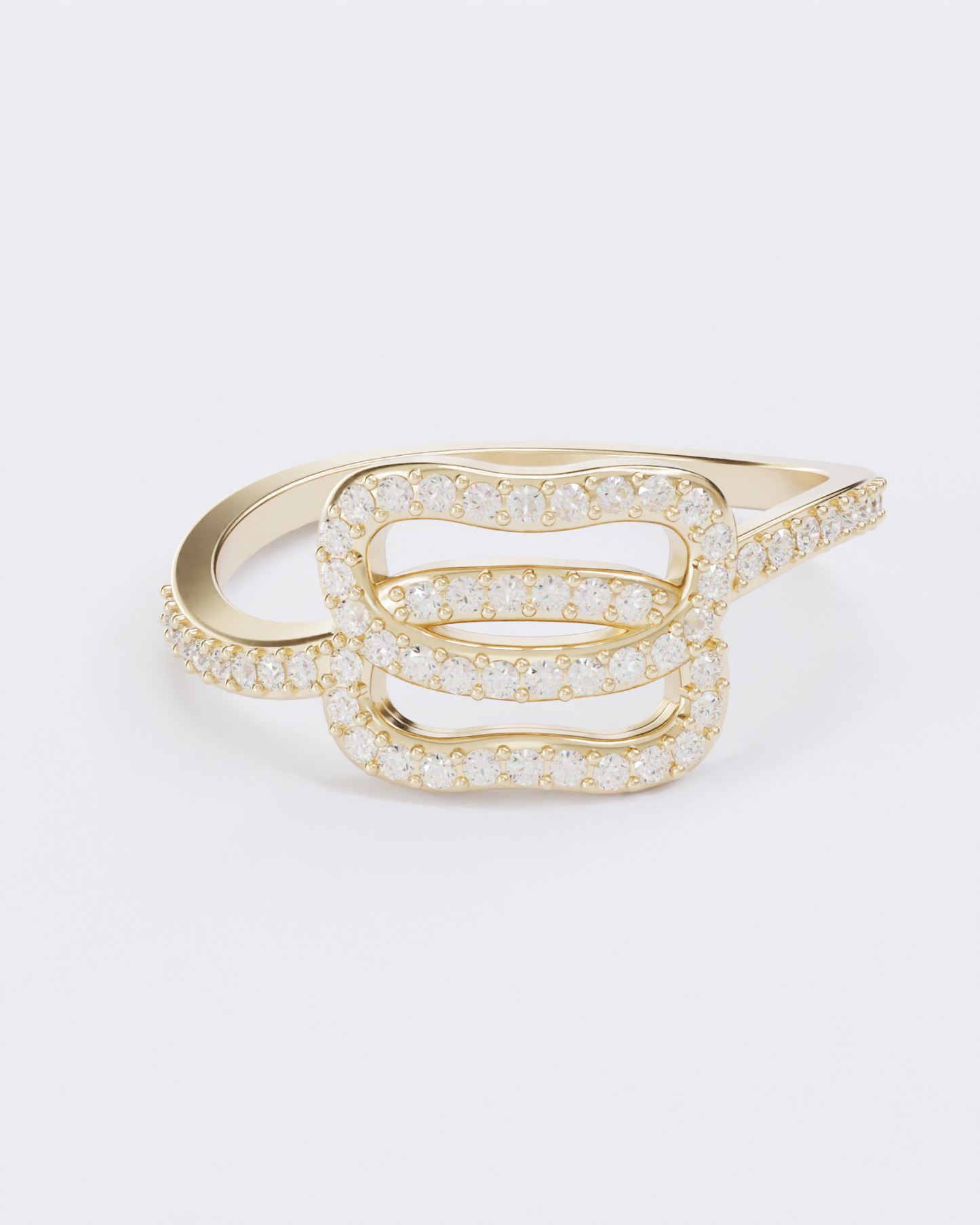 Gold Ring Dukach with diamonds pave wave