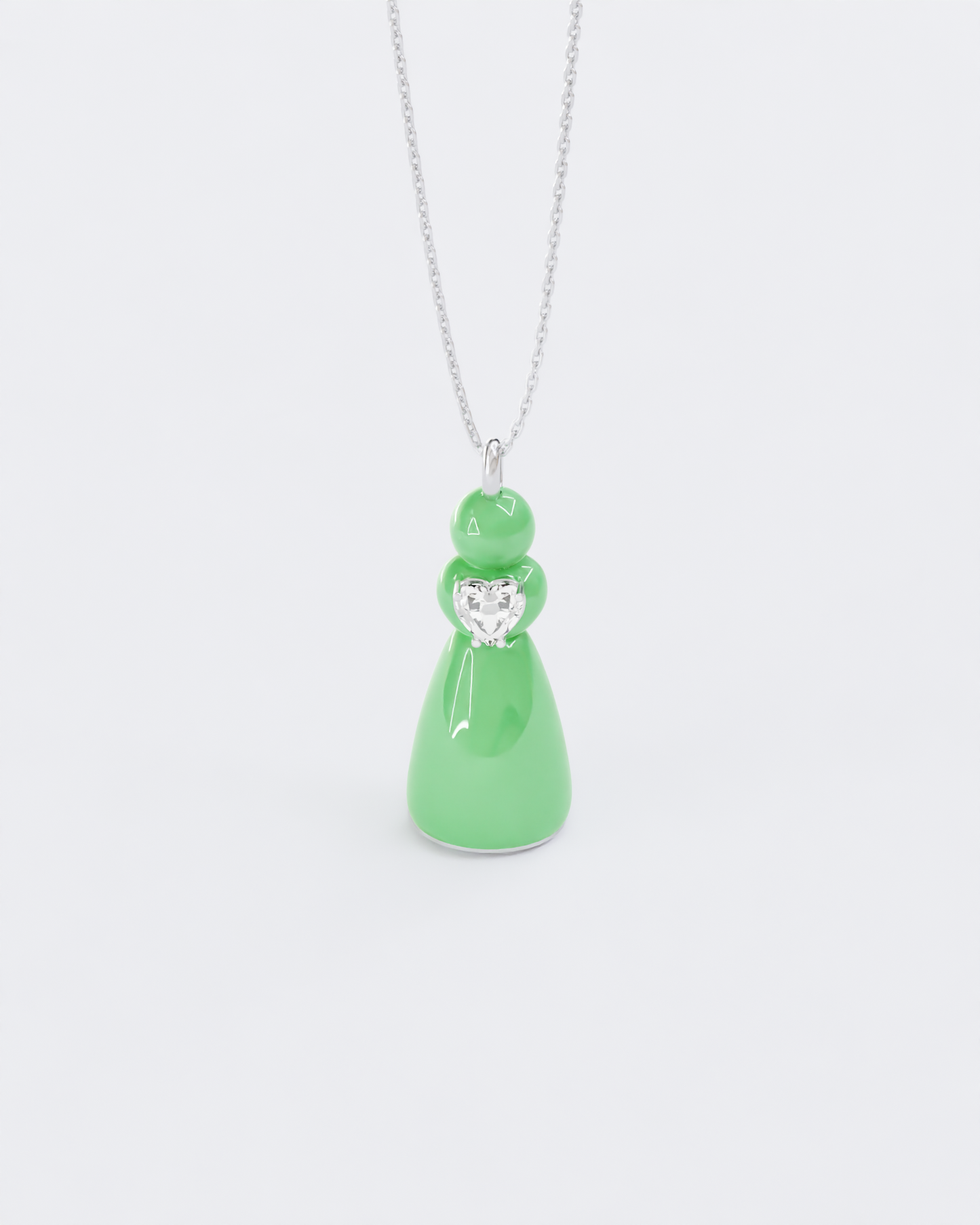 Green Enamel Doll Pendant