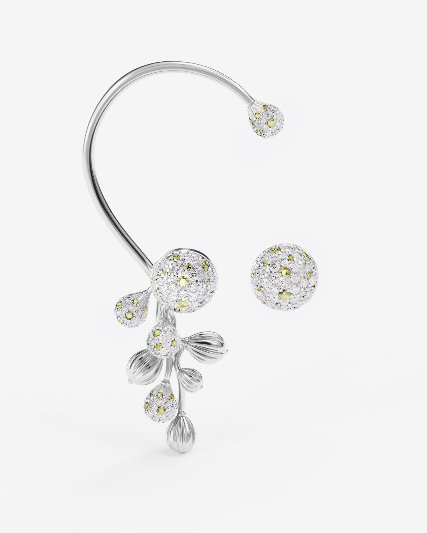 Gold cuff and earring Mimosa