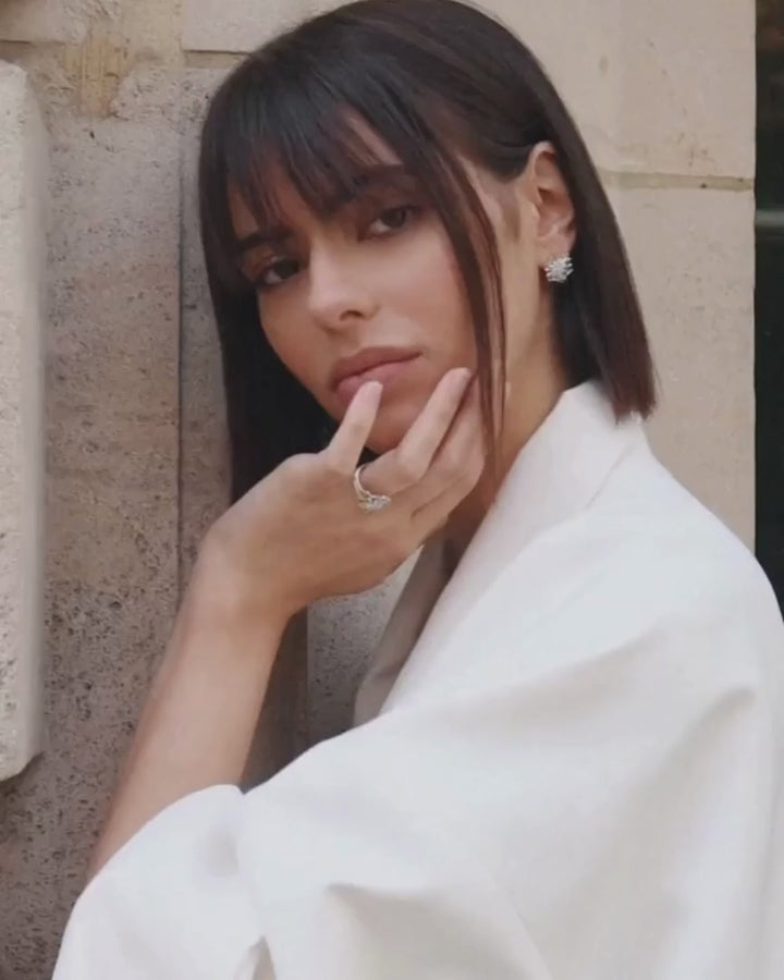 Gold necklace Edelweiss with diamonds