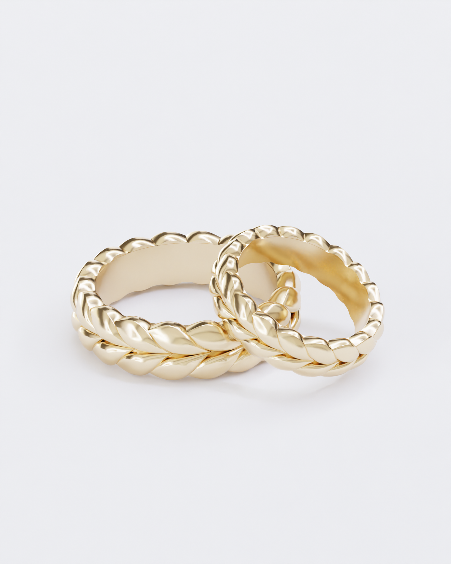 Spikelets gold wedding rings